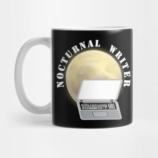 Nocturnal Writer.  Moon and Laptop Computer. (Also in a Pen and Pad Version) Mug
